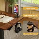 Furmax Mobile Standing Desk with Wheels, Pneumatic Adjustable Rolling Computer Desk Laptop Table for Bed, Couch (Mahogany, Large) Furmax