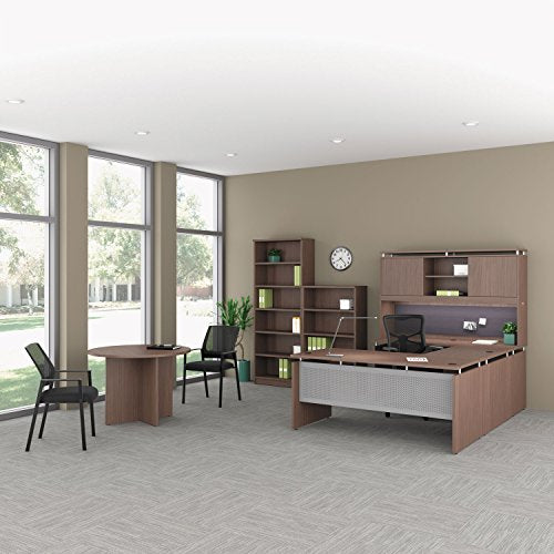 Alera ALE Valencia Round Conference Table w/Legs, 29 1/2h x 42 dia., Modern Walnut Alera