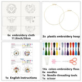 ORIGACH 6 Pack Bees & Flowers Embroidery Kits for Beginners, DIY Starter Hand Embroidery Kit with Floral & Bees Patterns and Instructions for Adults Women Crafting