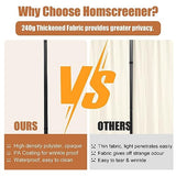Room Divider Portable 132'' Partition Room Dividers and Folding Privacy Screens 6 Panel Wall Divider for Room Separation, Freestanding Fabric Room Divider Panel with Wheels for Home Office Hospital HOMSCREENER