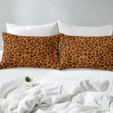 Feelyou Leopard Sheet Set King Cheetah Sheets with Deep Pocket Fitted Sheet for Boys Girls Teens Animal Print Bed Sheets Set Breathable Safari Bedding Set Room Decor Dark Orange Bed Set Feelyou