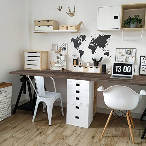 Kaboon Universal Tabletop 59.1"x23.62", Solid One-Piece Melamine Table Top, Double Desk L-Desk DIY, Home and Office Countertop,Eucalyptus/Dark Walnut Kaboon