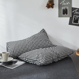 mixinni Black Gingham Comforter Set King, Plaid Comforter Set 3 Pieces 1 Black Grid Comfoter with 2 Pillow Cases for All Seasons, Soft Fluffy Modern Grid Pattern Printed Bedding-King Size mixinni