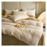 YUSIWOAL Bedding Set, Fabric Duvet Cover Set Solid Color Warm Plush Bed Cover Set Single Double King Size Quilt Cover,Summer Duvet Cover sets(C,King) YUSIWOAL