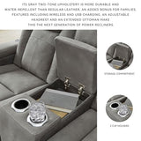 Signature Design by Ashley Next-Gen DuraPella Modern Faux Leather Power Reclining Loveseat with Console & Adjustable Headrest, Gray Signature Design by Ashley