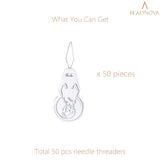 BEADNOVA Embroidery Needle Threader Tool 50pcs Aluminum Sewing Machine Needle Threader for Hand Sewing Cross Stitch Craft Knitting Quilting (50pcs) BEADNOVA