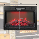Royalcraft 23 Inch Electric Fireplace Insert for TV Stand, Recessed Mounted Fireplace Heater with 3D Multicolor Flames and Timer, 1400W Free Standing Heater with Remote Control, Low Noise, Black RoyalCraft