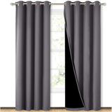 NICETOWN Grey Full Shade Curtain Panels, Pair of Energy Smart & Noise Blocking Out Blackout Drapes for Dining Room Window, Thermal Insulated Guest Room Lined Window Dressing(Gray, 52 x 84 inch) NICETOWN