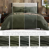 Geniospin King Size Comforter Set- 7 Piece Dark Green Textured King Bedding Set, Soft Solid Bed in a Bag for All Season, King Comforter Set with Sheets(Dark Green,102''x90'') Geniospin