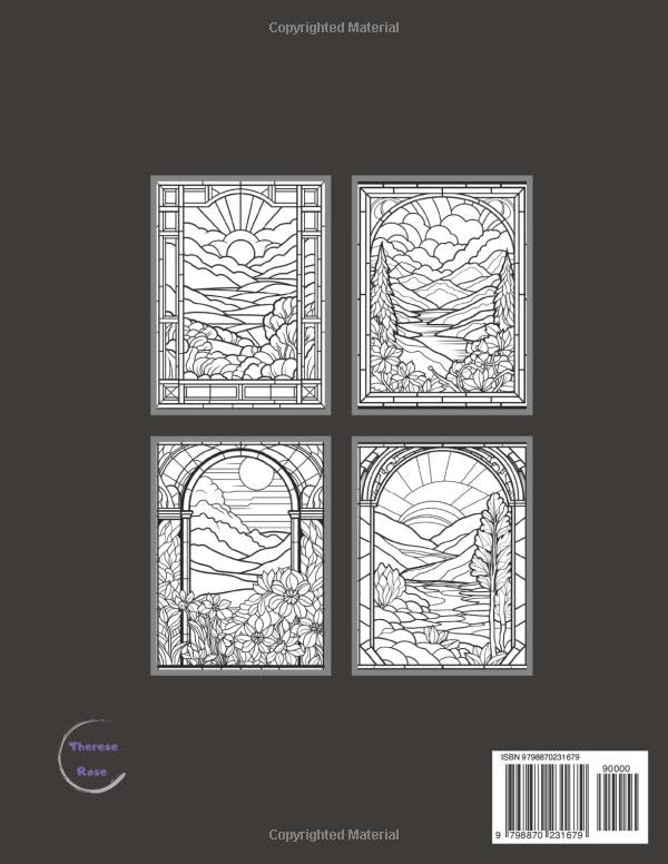 Wonderful Calm: A Stained Glass Relaxing and Calming Coloring Book For Adults (Wonderful Calm Relaxing Coloring Books) WoodArtSupply