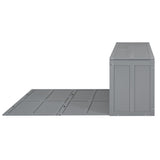GDFStudio Boden Queen Size Murphy Bed with 2 Storage Shelves, Queen Size Murphy Bed, Solid Wood Frame with Rotable Desk, Resembles as Storage Cabinet, Space Saving Design for Small Space Dorm, Gray GDFStudio