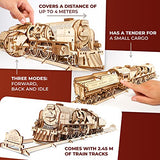 UGEARS 3D Puzzles for Adults - V-Express Steam Train with Tender Idea- 3D Wooden Puzzle Model Kits for Adults and Teens Building Kit Wooden Model Kits UGEARS
