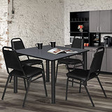 Regency Kee 48" Square Breakroom Table-, Grey Top, Black Legs (TB4848GYBPBK) Regency