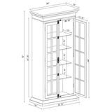 Coaster Furniture 2-Door Curio Cabinet Antique White and Clear 910187 Coaster Home Furnishings