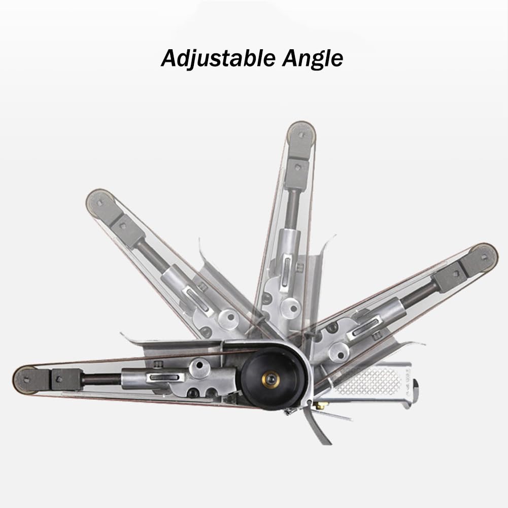 Mini Air Belt Sander, Pneumatic Handheld Angle Grinder Tool for Wood Metal Sanding Grinding (330x10mm) LSLANSOON