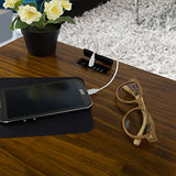 Casual Home Night Owl Nightstand with USB Ports-Warm Brown Casual Home