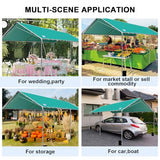 Carport Canopy 10'x20' Heavy Duty Carport, Waterproof & UV Protected Garage Top Tarp Shelter Cover with Reinforced Steel Cables, Outdoor Portable Garage for Car, Boat Tent, Green SAILARY