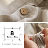 Bedsure Linen Duvet Cover Queen Size - Linen Cotton Blend Bedding Set, Soft & Cozy, 3 Pieces, 1 Duvet Cover 90x90 Inches and 2 Pillowcases, Natural Color Cooling Bedding, Comforter Sold Separately Bedsure