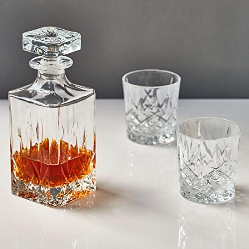Marquis By Waterford Markham Square Decanter & Double Old Fashion Pair Decanter Set, 2 Count (Pack of 1), Clear, 30 fluid ounces Marquis By Waterford
