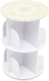 2-Tier Rotating Bookshelf Tower, Corner Bookcase Spinning Bookshelf, 360 ° Revolving Bookcase Book Storage Organizer Rack, Floor Standing Bookcases Display Shelf,Used for Bedroom,Living Room (2 Tier) Omosiroi