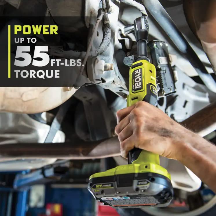 RYOBI - ONE+ HP 18V Brushless Cordless 3/8 in. Extended Reach Ratchet (Tool Only) - PBLRC25B RYOBI