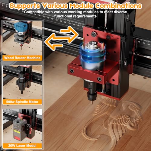 Twotrees TTC450 Pro CNC Router Machine,Upgraded 3-Axis Engraving All-Metal Milling Machine for Wood Acrylic MDF Nylon Carving Cutting - WoodArtSupply