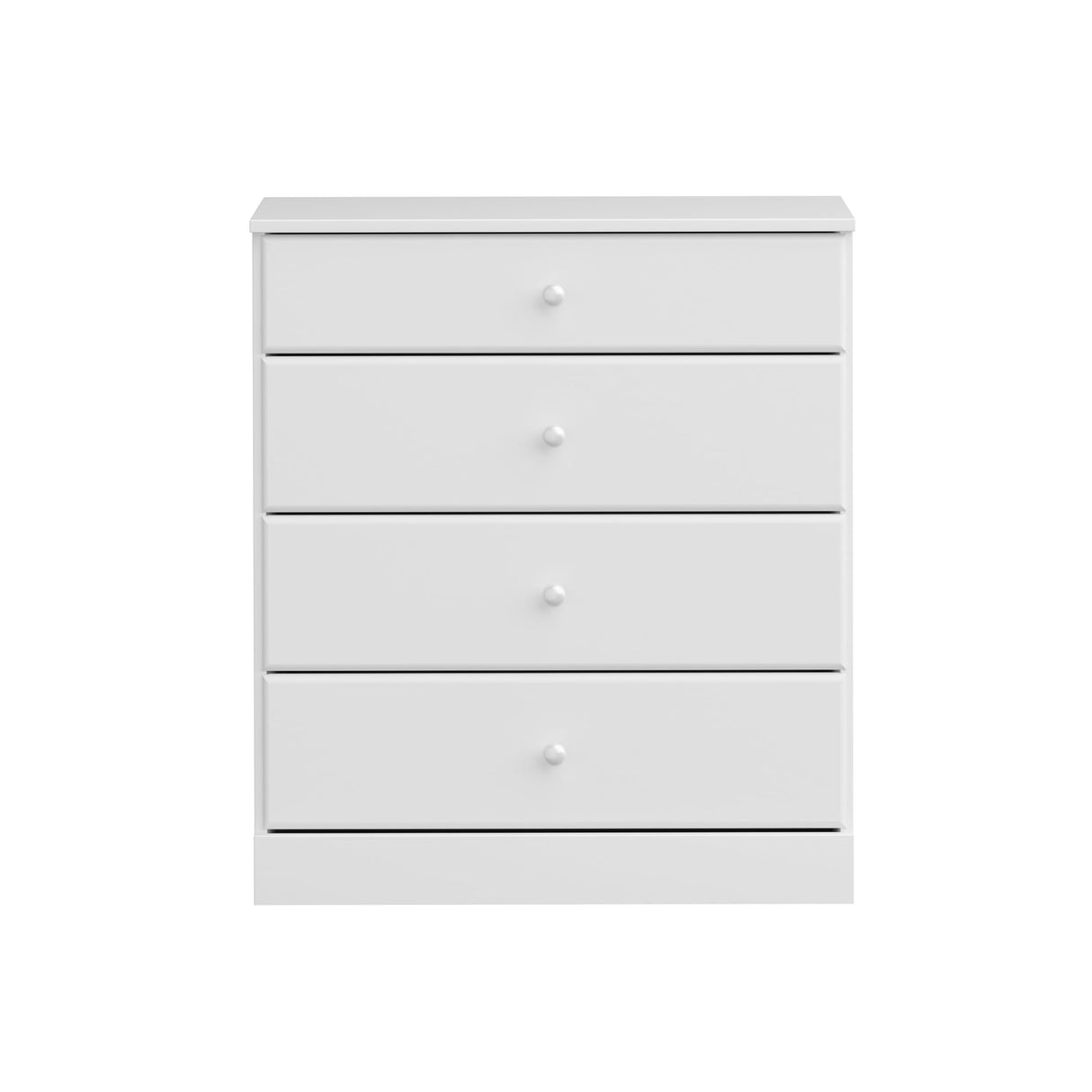Prepac Astrid Simplistic 4-Drawer Dresser for Bedroom, Functional Bedroom Dresser Chest of Drawers 16" D x 30" W x 36.25" H, White, WDBR-0401-1 Prepac