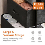 Sweetcrispy Nightstand Small Dresser with 2 Fabric Drawers Side Bedroom End Table Kids Bedside Storage Furniture for 20" Tall Night Stand for Closet, Entryway, College Dorm, Black Sweetcrispy