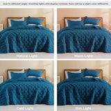 Litanika King Size Quilt Bedding Set - Teal Lightweight Comforter Bedspreads & Coverlets Turquoise - Bedding Cover Bed Decor All Season - 3 Pieces (1 Quilt, 2 Pillowcases)