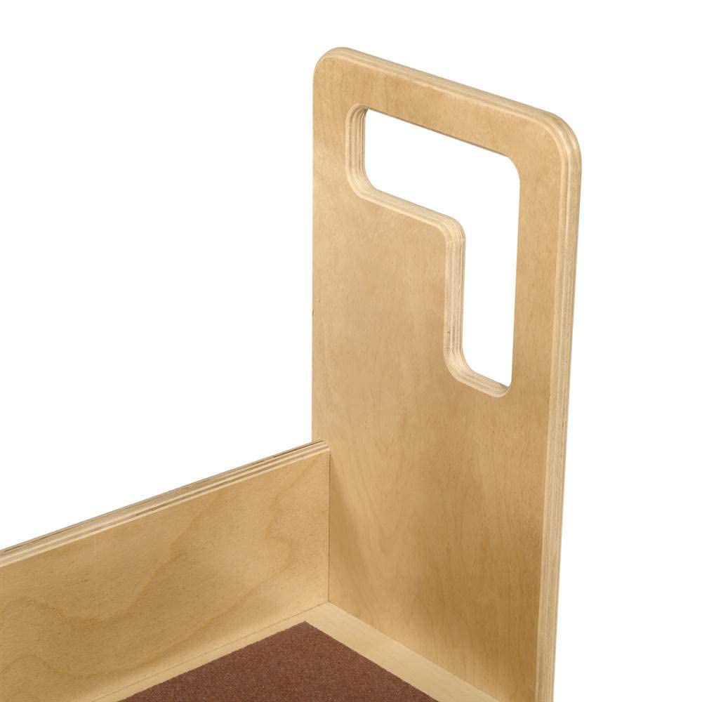 Contender 2 Step Up Stool for Toddlers and Kids with Support Handles and Non Slip, Montessori Wooden Reach Up Safety Steps for Bathroom, Kitchen [ Brown ] Contender