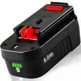 TenHutt 【Lithium-ion 6.0Ah! | NOT Ni-Mh】 18V Replace Battery for Black and Decker 18V Battery 6.0Ah HPB18 HPB18-OPE 244760-00 A1718 FS18FL FSB18 Firestorm Cordless Power Tools lithium Battery TenHutt