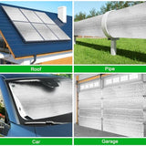 16P Garage Door Insulation Panels Kit 0.24' Thick Double Bubble Reflective Aluminum Foil Sheet Thermal Insulation Shield 120 Tapes Winter Clod and Summer Heat for Attic, Garage, Wall (24'' x 48'') MYFAMIREA