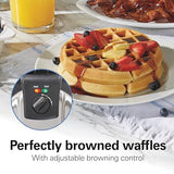 Hamilton Beach Belgian Waffle Maker with Removable PFAS-Free Durathon Nonstick Coated Plates, Easy Flip, Ceramic Grids, Black (26031) Hamilton Beach