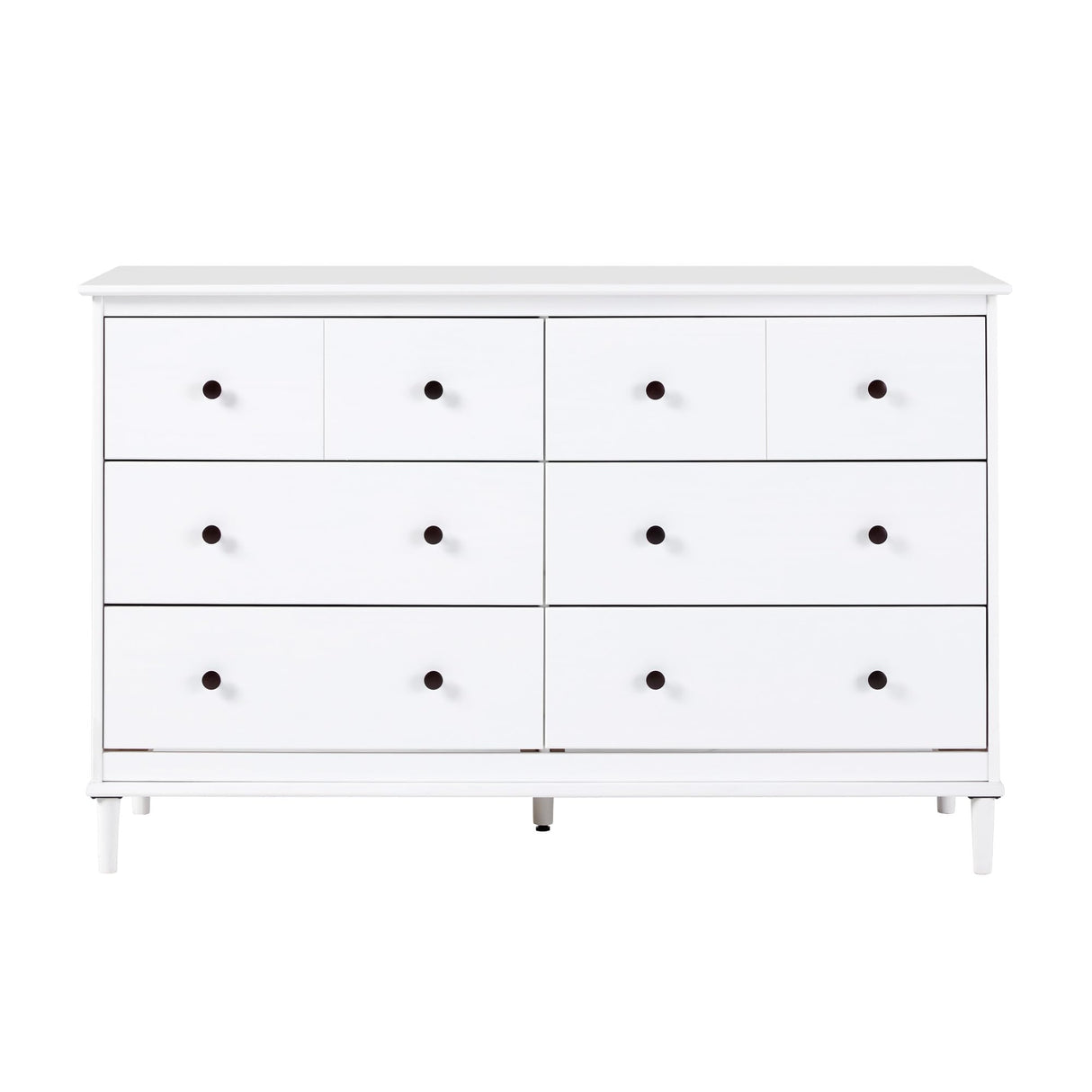 Walker Edison Modern 6-Drawer Solid Wood Dresser Bedroom Storage, 57 Inch, White Walker Edison
