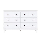Walker Edison Modern 6-Drawer Solid Wood Dresser Bedroom Storage, 57 Inch, White Walker Edison