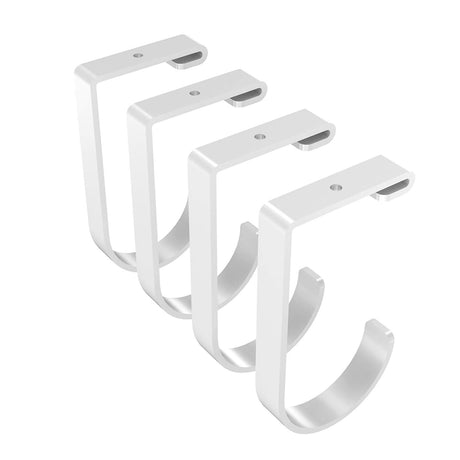 FLEXIMOUNTS 4 Pack Add On Storage Flat Hook Accessory for Garage Ceiling Rack and Wall Shelving, Max Weight Capacity up to 50lbs, White FLEXIMOUNTS