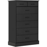 Hasuit Black Dresser for Bedroom, Tall 7 Drawer Dresser with Sturdy Base, Wood Storage Tower Clothes Organizer, Large Storage Cabinet, Chest of 7 Drawers for Closet, Living Room, Hallway Hasuit