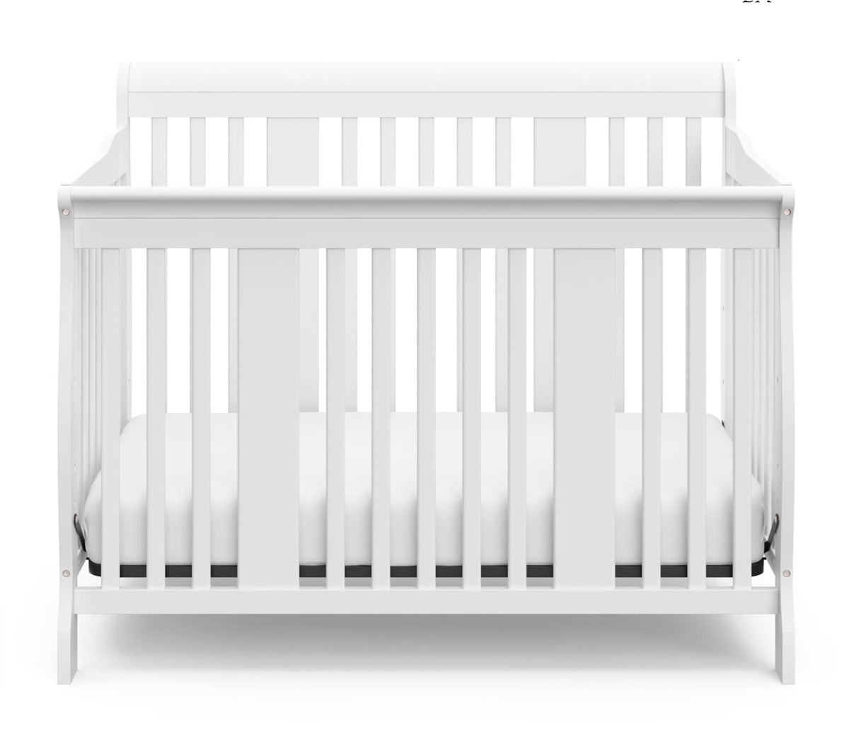Storkcraft Tuscany 4-in-1 Convertible Crib (White) - Easily Converts to Toddler Bed, Day Bed or Full Bed, 3 Position Adjustable Height Mattress (Mattress Not Included) Stork Craft