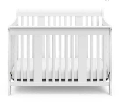 Storkcraft Tuscany 4-in-1 Convertible Crib (White) - Easily Converts to Toddler Bed, Day Bed or Full Bed, 3 Position Adjustable Height Mattress (Mattress Not Included)