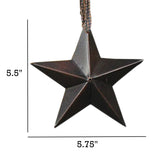 CWI Gifts Metal Barn Star - 5" Galvanized Hanging Star - Farmhouse Wall Decor - Black - 1 CWI Gifts