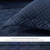 EXQ Home Quilt Set Full Queen Size Navy 3 Piece,Lightweight Soft Coverlet Modern Style Squares Pattern Bedspread Set(1 Quilt,2 Pillow Shams) EXQ Home