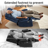 MCombo Power Lift Recliner Chair for Elderly, Electric Lift Chair with Extended Footrest, USB Ports, Cup Holders, Fabric 7281 (Navy Blue, Small)