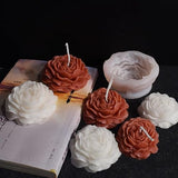 3 Pack Peony Silicone Candle Mold Flower Mold Resin Casting Molds with Large-Eye Wicking Needle,Candlewick for DIY Scented Candle, Soy Wax, Cake, Soap,Craft Making