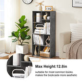 VECELO 42" Modern Gray Bookshelf - 7-Cube Organizer for Tall Hardcovers, Easy Assembly VECELO