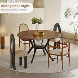 42" Round Dining Table for 4, Farmhouse Kitchen Table with Storage, Space Saving Circle Dinner Table, Rustic Wood Kitchen & Dining Room Tables with Metal Legs for Kitchen, Living Room, Dining Room MECHYIN