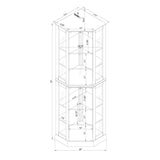 Lighted Curio Cabinet 6 Shelf Corner Corner with Shelves，Display Case for Living Room, China Hutch with Adjustable Tempered Glass Shelves Doors and Shelves, Bar and Liquor Storage Area-Cherry JIJIWANG