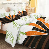 3-Piece Double-Sided Printed Duvet Cover Set Single – Soft Microfiber Bedding with Minimalist Carrot Modern Design with Zipper Closure,Includes 1 Duvet Cover + 2 Pillowcases Multicolor Generic
