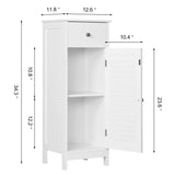 Yaheetech White Bathroom Storage Cabinet with Drawer and Shutter Door - Versatile Organizer Unit for Any Room Yaheetech
