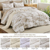 WONGS BEDDING Brown Comforter Set Queen Size, 7 Pieces Botanical Comforters with Sheets, Soft Microfiber Farmhouse Floral Complete Bedding Sets for All Season WONGS BEDDING