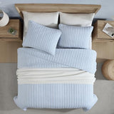 Nautica - Twin Quilt Set, Reversible Cotton Bedding with Matching Sham, Casual Home Decor for All Seasons (Coleridge Stripe Light Blue, Twin) Nautica